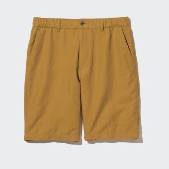 Uniqlo Mustard Linen Blend Shorts - Picture 1 of 6